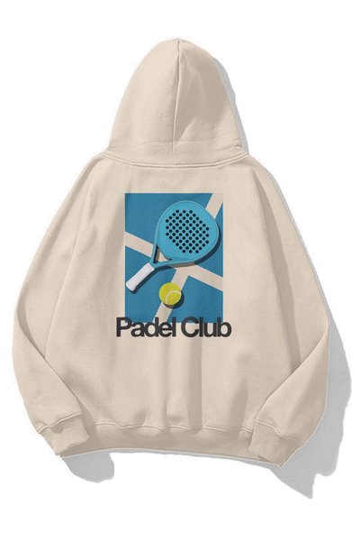 Unisex padel club sweatshirt taş