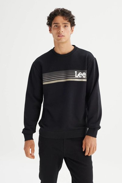 Crew Neck Black Men's Sweatshirt L2520099001 Black Sweatshirt