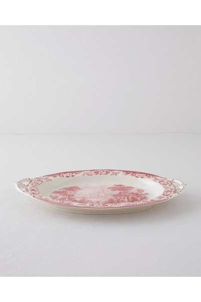 Preston Stoneware Boat Plate 36 cm Burgundy