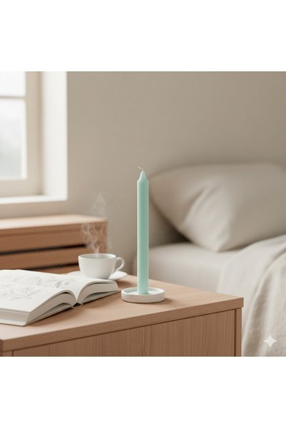 Light Green Candlestick Candle 2.2 cm X 24 cm