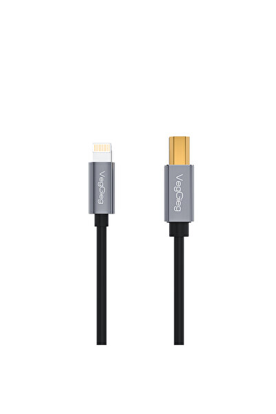 Lightning кон MIDI USB-B кабел за музички инструменти компатибилен со iPhone и iPad