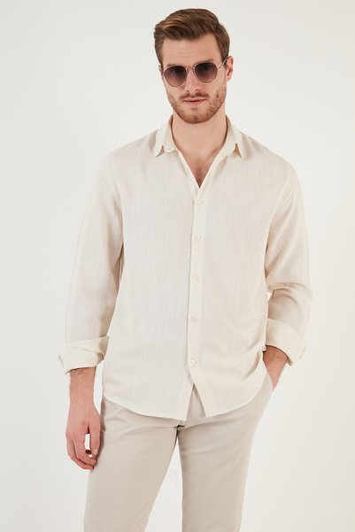 Linen Look Oversize Fit Shirt Men's SHIRT CF24S198102