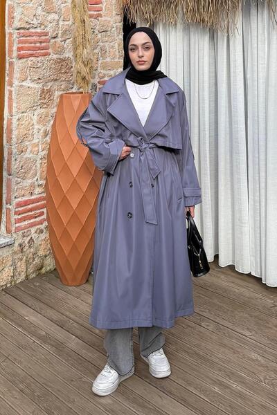Long Epaulettes Oversized Trench Anthracite