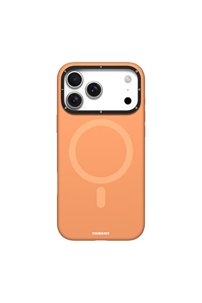 iPhone 17 Pro Max компатибилна маска M-Safe со полнење, држач за камера, Gel Cream серија, портокалова