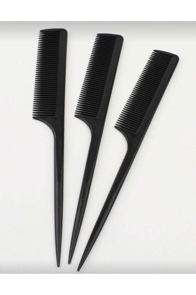 Comb Set 3 Pieces Black Crepe Hair Parting Comb