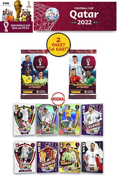 Светско првенство Panini FIFA 2022 Adrenalyn XL Qatar World Cup картички за размена (2 пакувања 16 картички)