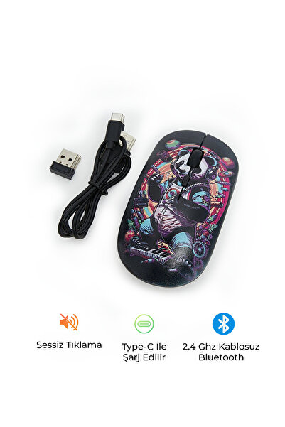 GR-80 безжичен глушец | тивко кликање, ергономски, со 2.4G USB приемник, за канцеларија и игри