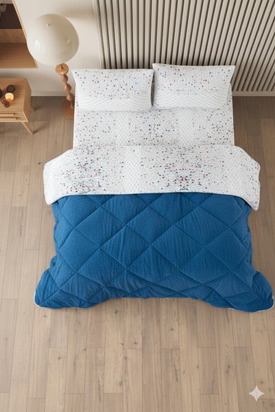 Evoria King Size Luxury Wellsoft Quilt Double-Sided - Quilt Set with 2 Pillowcases 215X235 cm