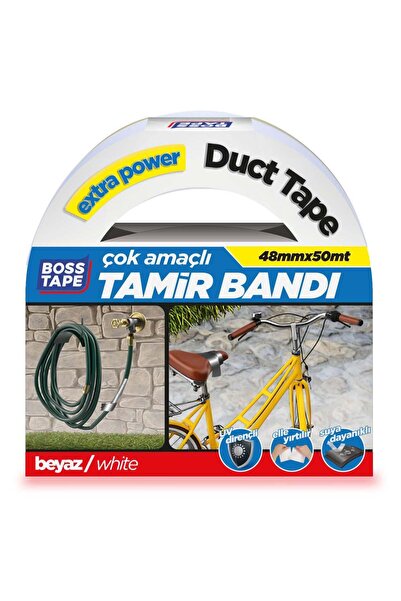 Duct Tape лента за поправка, платнена лента бела ширина:48mm должина:50mt