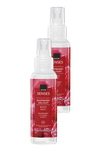 Raspberry Delight Raspberry and Blackcurrant Scented Body Spray 100 Ml. Double Set