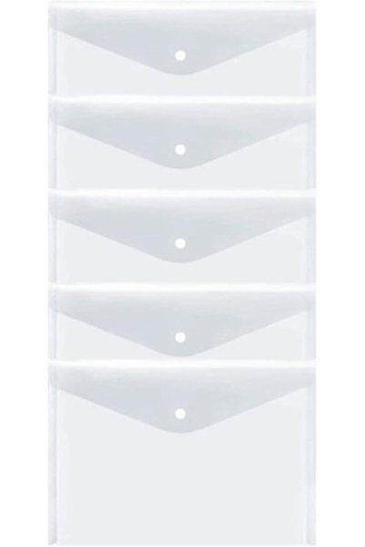 Transparent Snap Envelope File 5 Pieces