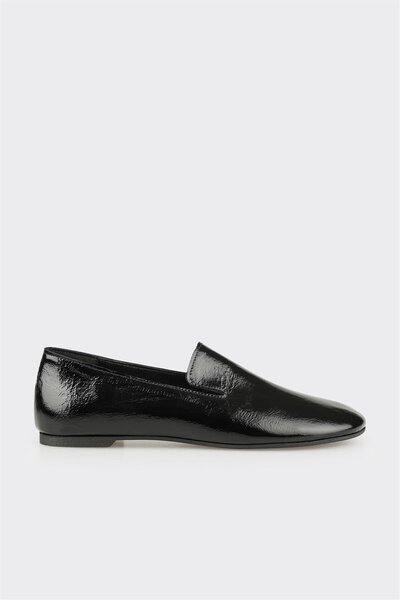Black Leather Women's Casual Shoes