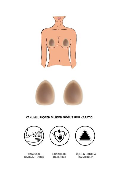 Vacuum Triangle Silicone Nipple Concealer 7235 Dark Skin