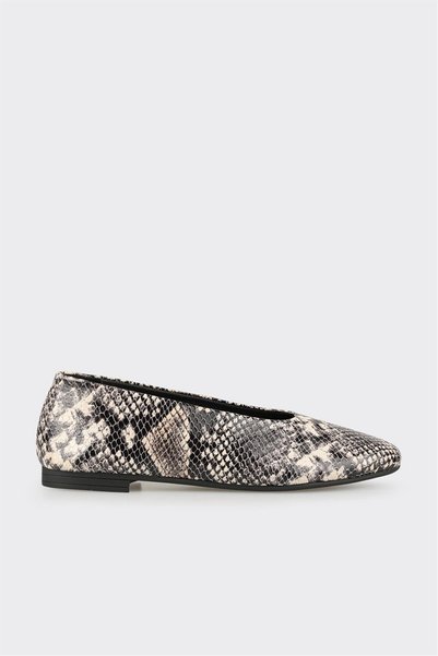 Beige Animal Patterned Leather Women's Casual Shoes