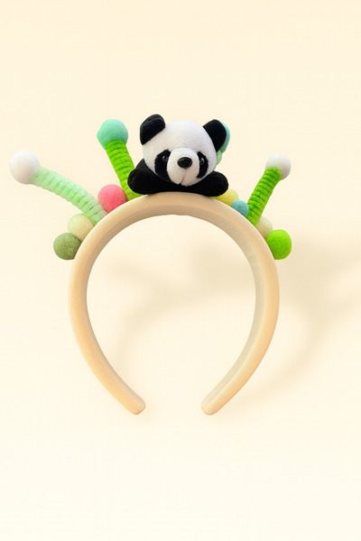 Child panda beaded accessory crown