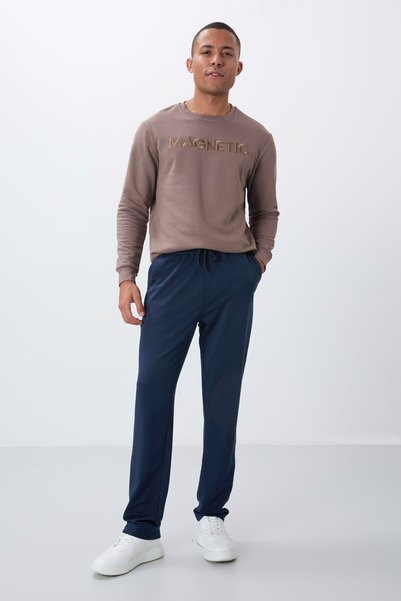 Indigo Lace-Up Pocket Standard Fit Classic Leg Men's Sweatpants - 84682