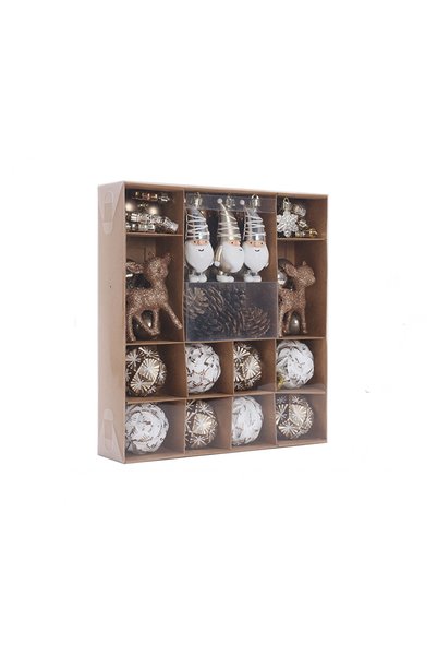 New Year Bronze 65 Piece Tree Ornament Set
