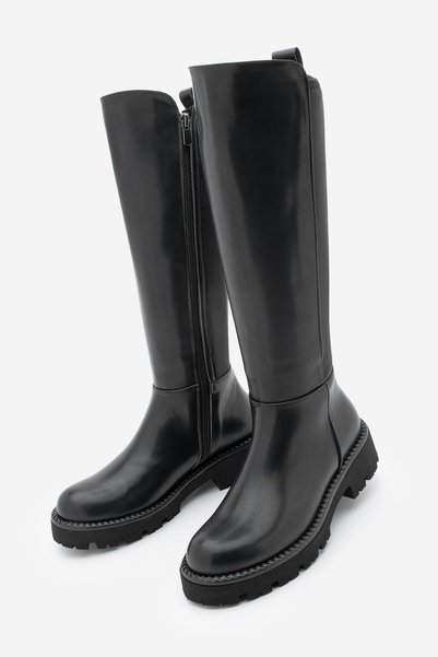 Women's Daily Boots Elastic Stretch Above Knee Verilas Black