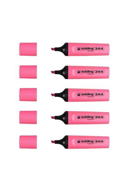 344 Pink Highlighter Pen 5 Pieces