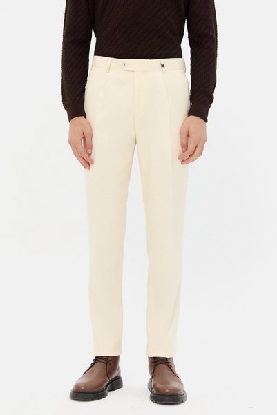 Ds Damat Regular Fit Ecru Striped Jogger Pants