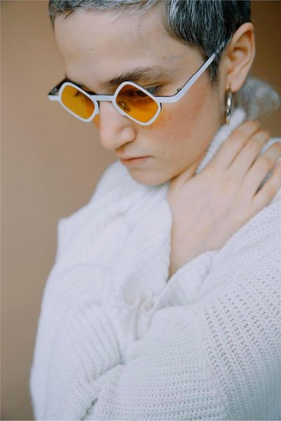 Negar White Yellow Sunglasses