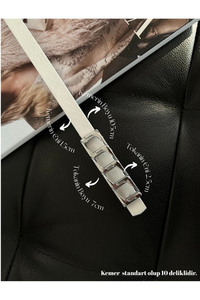 Basic Women's Trouser Belt, Jacket Belt, Dress Belt, Shirt Belt with Thin Chain Buckle