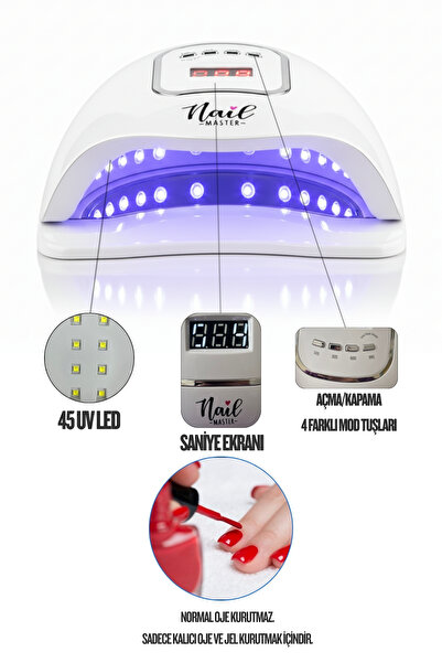 Uv X5 Max 45 LED 150w сушач за траен лак и гел за нокти (НЕ СУШИ ОБИЧЕН ЛАК)