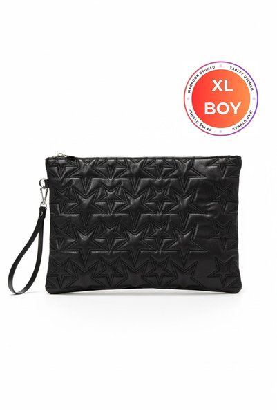 Star Patterned Black XL Portfolio Bag Compatible with MacBook and Tablets