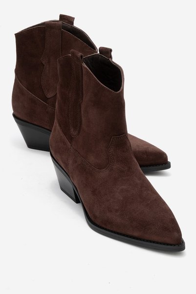 ELIA Brown Suede Genuine Leather Women's Western Boots