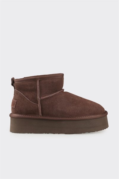 Brown Leather Women's Casual Boots