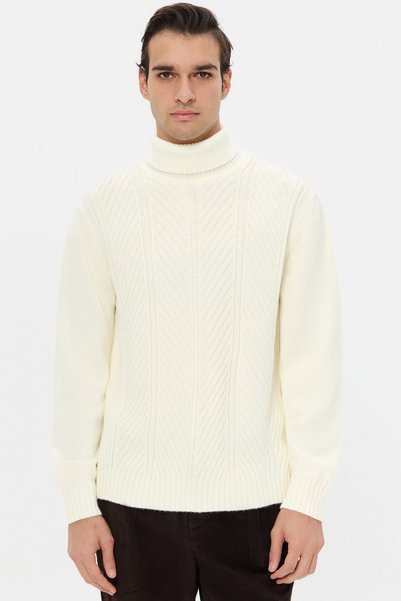 Ds Damat Regular Fit Ecru Sweater