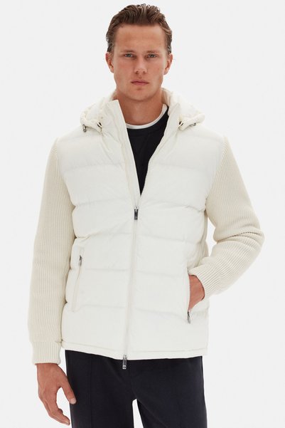 Ds Damat Regular Fit Ecru Plain Coat