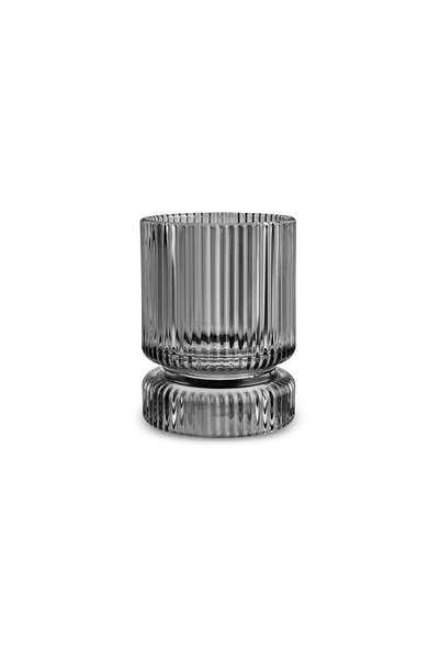 Boris Glass Candle Holder Anthracite 9X9X12 cm