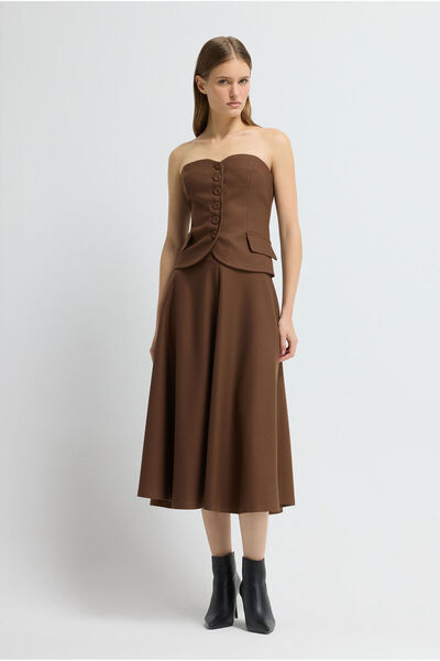 Flared Midi Length Skirt