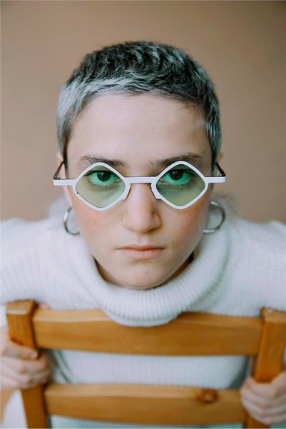 Negar White Green Sunglasses