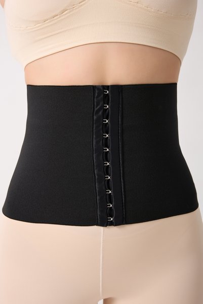 Tolfa Long Model Waist Support Abdomen and Belly Shaping / Sculpting Flexible Corset Black Color