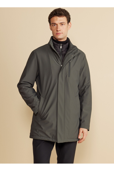 Khaki Men's Coat Bbfw25Mca002