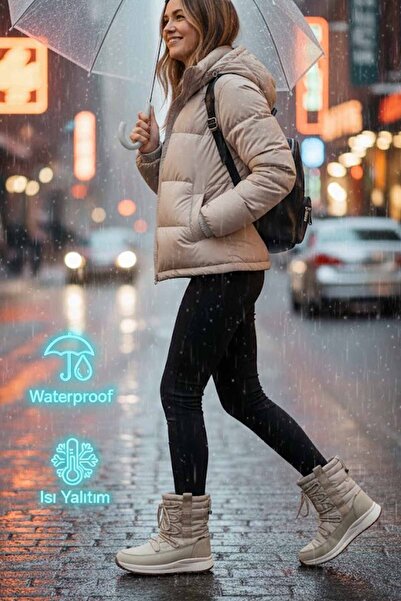 Us Polo Assn женски водоотпорни чизми за снег, беж