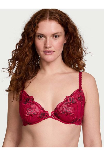 Red Rose Unlined Demi Bra