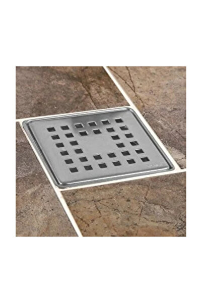 Хромиран одвод - страничен излез - 10 x 10 cm - Ø 50 mm излез - одвод за бања - балкон - одвод