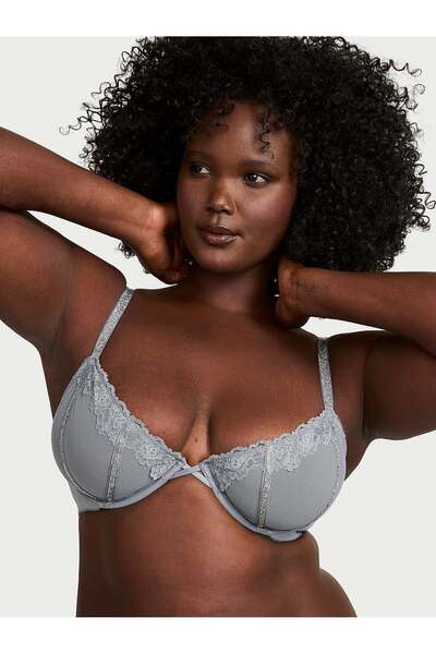 Sparkly Lace Unpadded Low-Cut Demi Bra