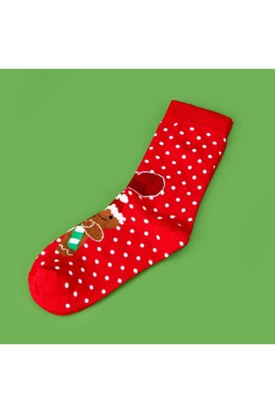 Soft Gingerbread Men's Socks - Red