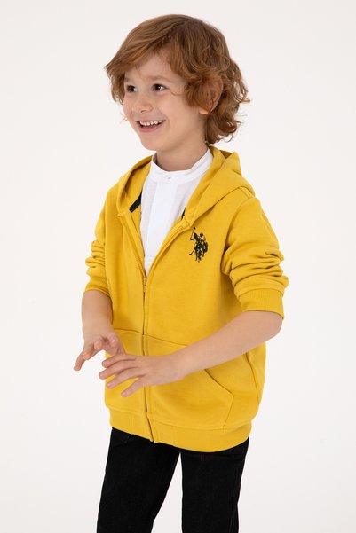 Boy's Yellow Zippered Hooded Sweatshirt 50316706-Vr094