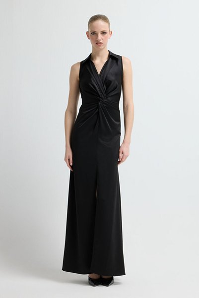 Gather Detailed Slit Dress