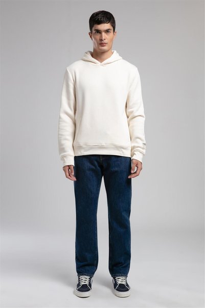 Nathan Men's Hooded Sweatshirt Ecru