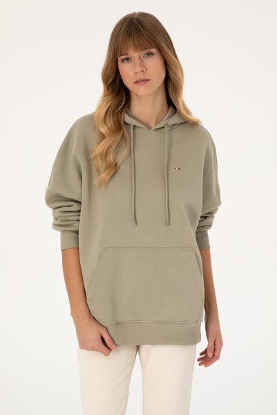 Women's Light Khaki Hooded Sweatshirt 50313567-Vr183