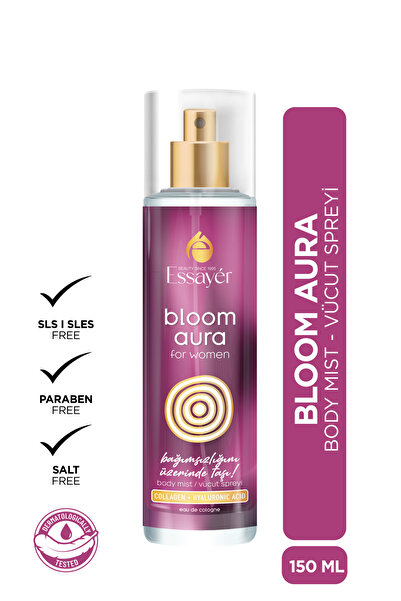 Bloom Aura спреј за тело 150 ml – женски спреј за тело – долготраен мирис – спреј со парфемски ефект