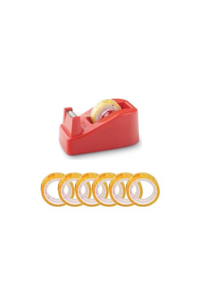 640 Fiesta Tape Cutter 20 Mt. - 6 Pieces of Tape Red