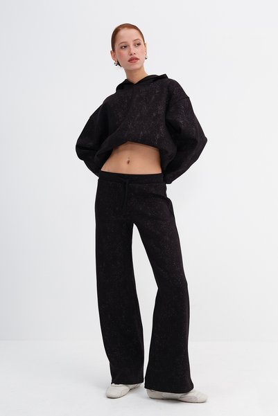 Simli Fleece-Lined Tracksuit Eşf12880