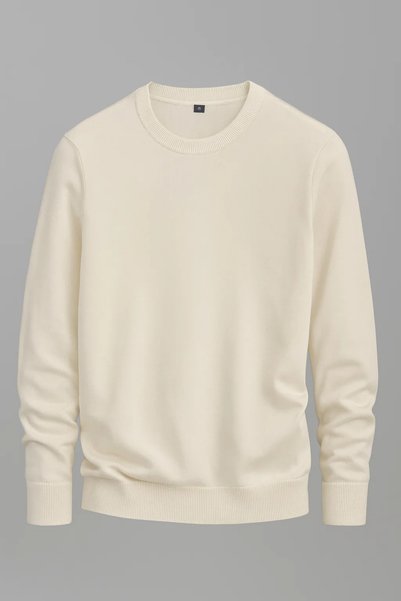 Men's Comfortable Thick Premium Cream Knit Sweater